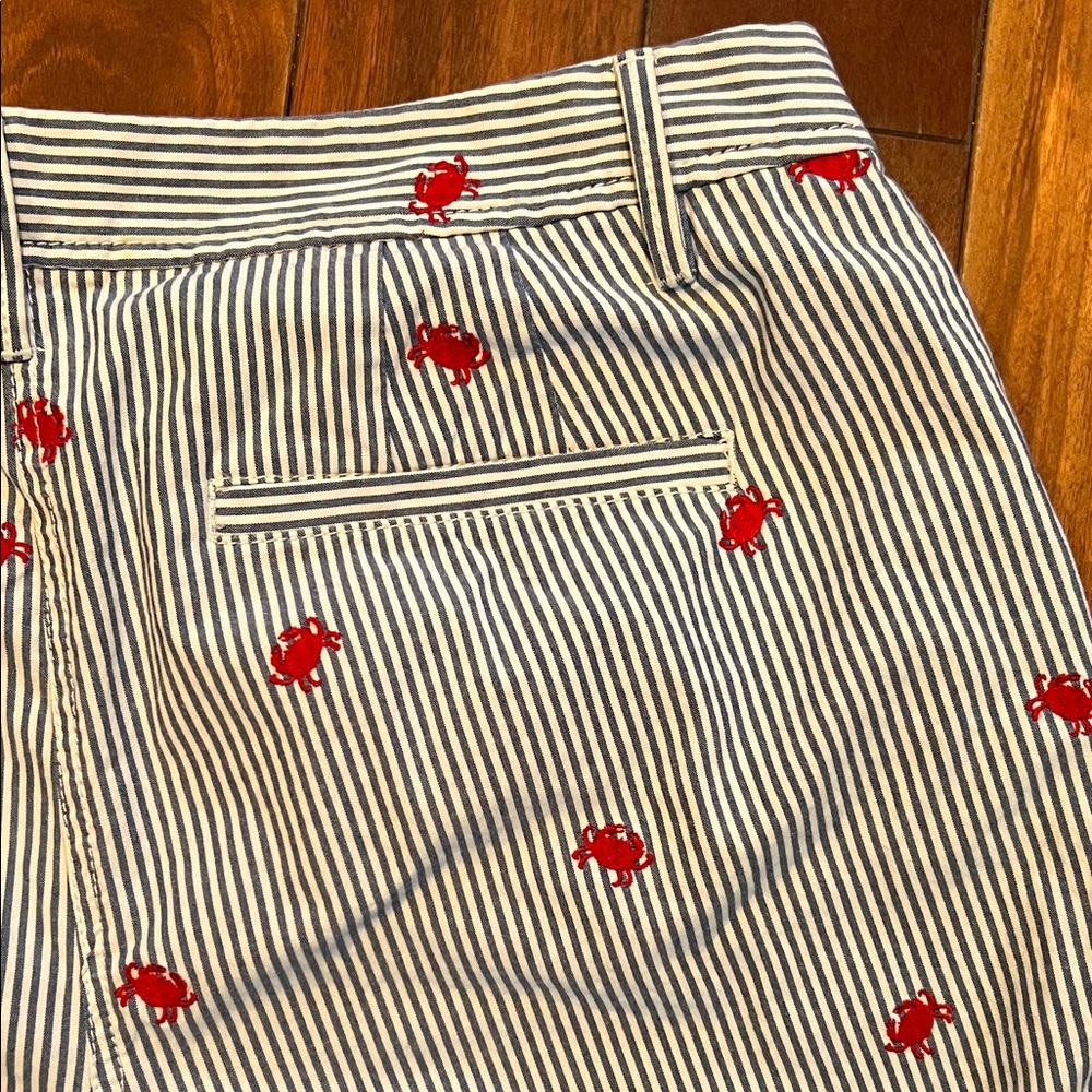Talbots Navy Striped Shorts with Red Lobster Accents - Picture 8 of 8